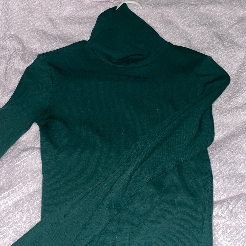 Green turtle neck